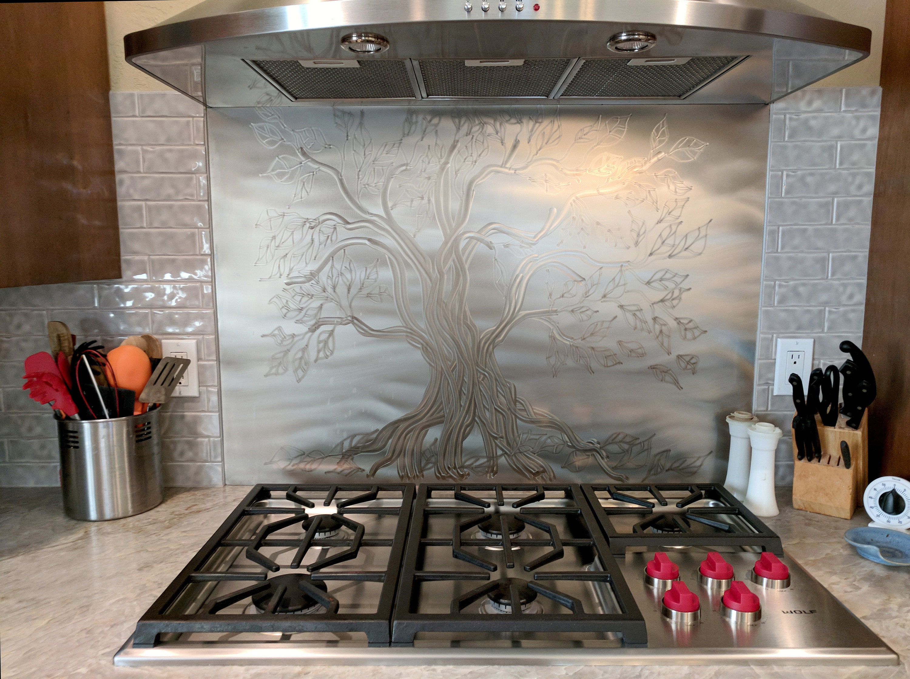 wolf stainless steel backsplash