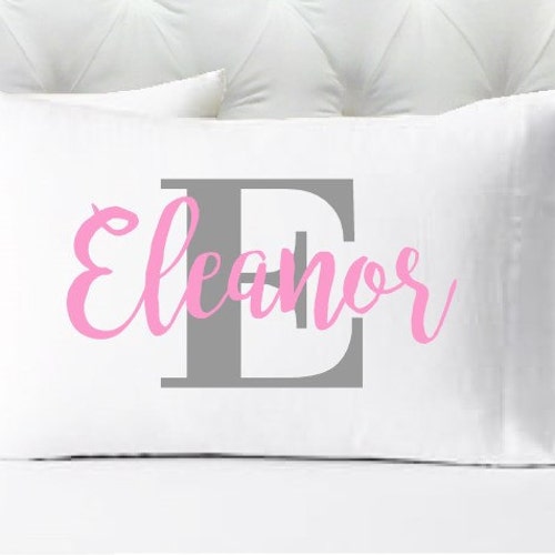 Monogram Pillowcase Girls Personalized Pillow Case Printed Etsy