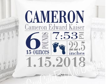 birth announcement pillows