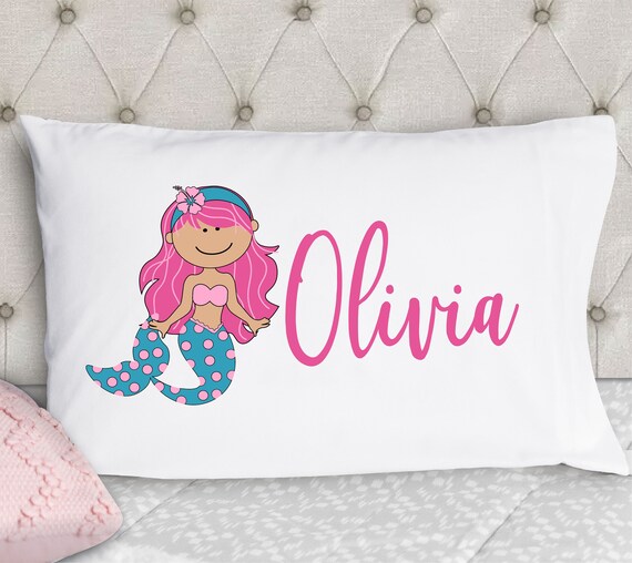 Personalized Pillowcase Girls Mermaid Pillow Case Kids Pillowcase Standard Size Pillowcase Pillow Cases Etsy