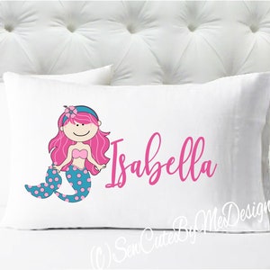Pillow Case with Mermaid Standard Bed Pillow Cover Girls Pillowcase Pillowcases for Kids Personalized Pillowcase Mermaid Pillowcase