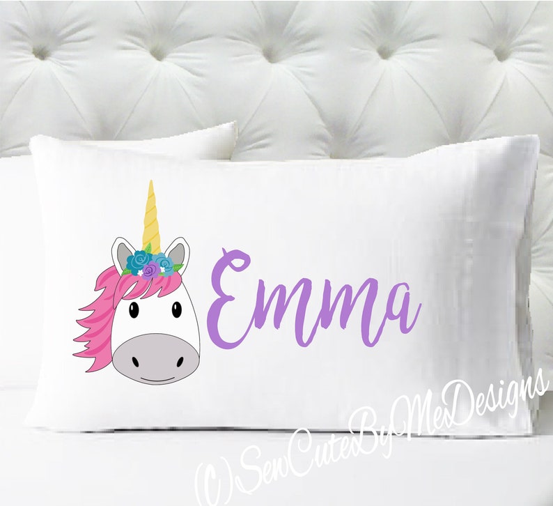 Personalized Girls Pillowcase Unicorn Pillow Case Kids Etsy