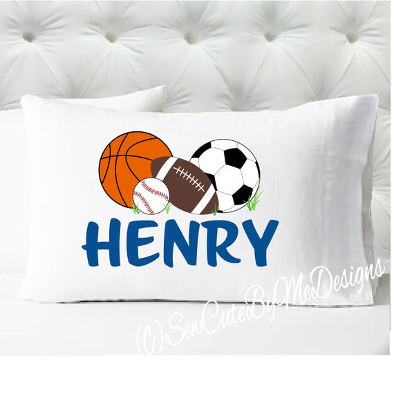 Personalized Boys Pillowcase Sports Pillow Case Kids Etsy