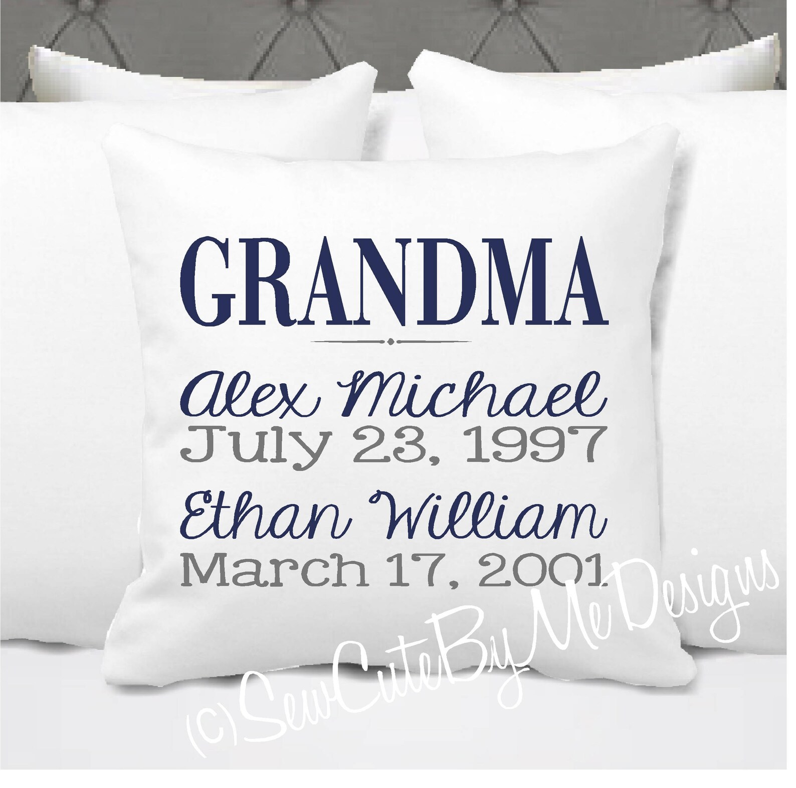 Personalized Grandkids Pillow Grandma Pillow Grandpa Pillow Etsy