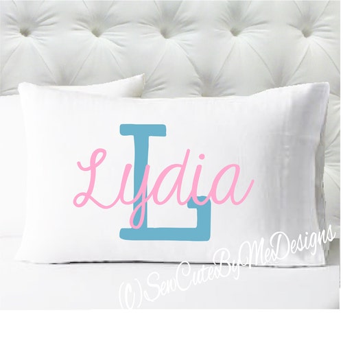 Personalized Girls Pillowcase Name Initial Pillowcase Kids Etsy