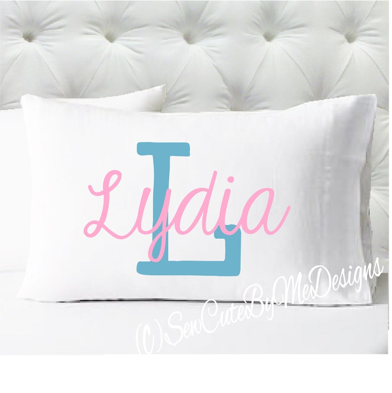 Personalized Girls Pillowcase Name Initial Pillowcase Etsy