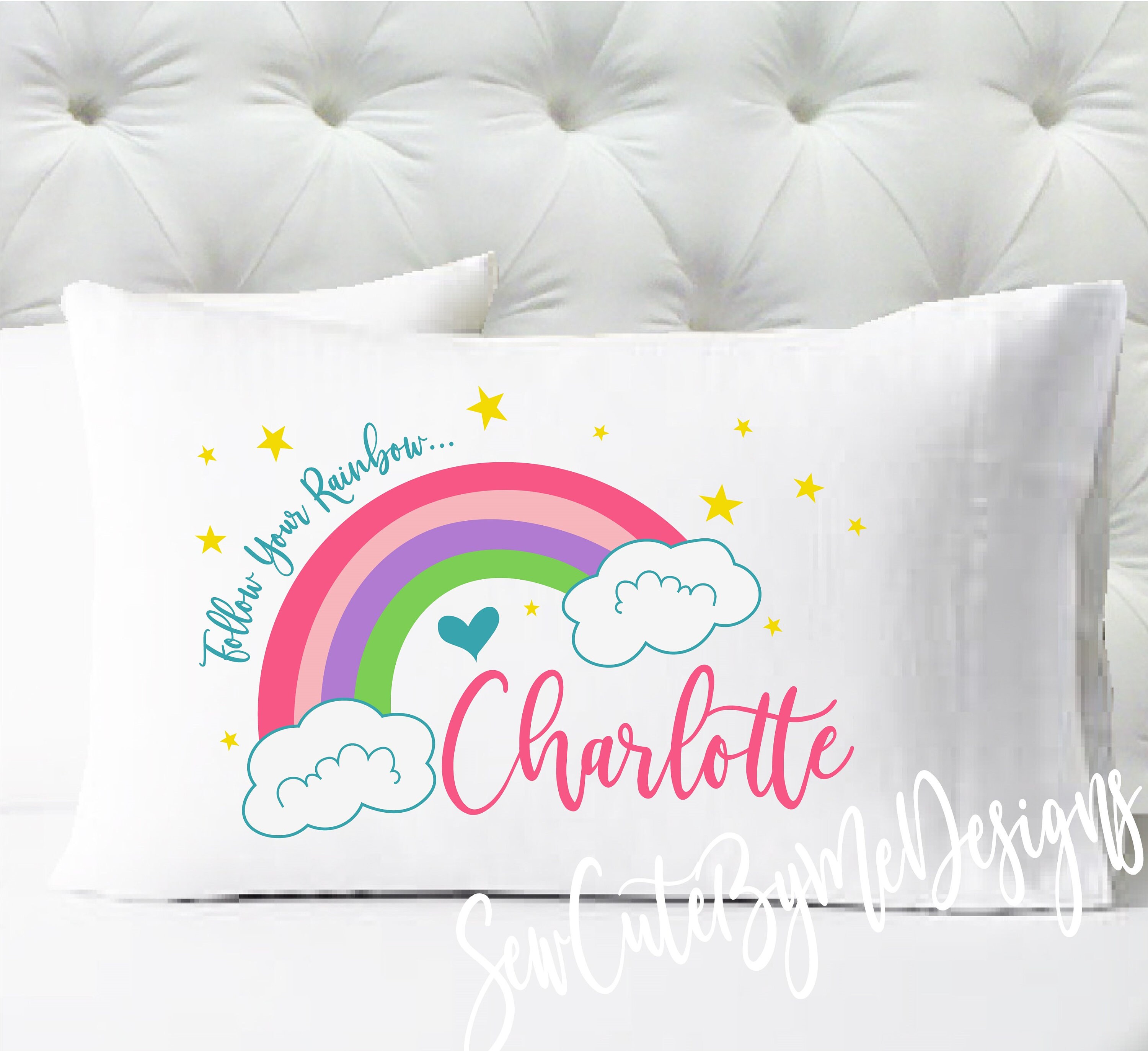 rainbow pillow case