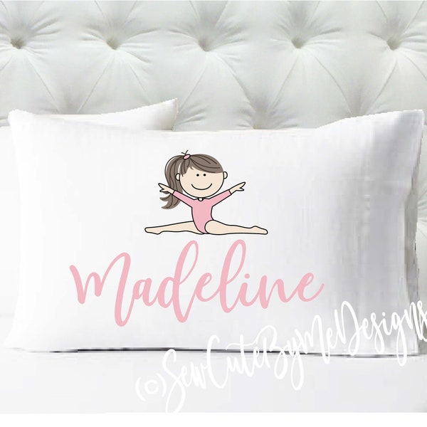 Personalized Girls Pillowcase - Gymnastics Pillow Case - Kids Pillowcase - Standard Size Pillowcase - Pillow Cases - Gymnast