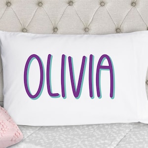 Personalized Girls Pillowcase - Name Pillowcase - Kids Pillow Case - Standard Size Pillowcase