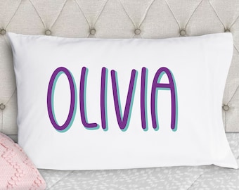 Personalized Girls Pillowcase - Name Pillowcase - Kids Pillow Case - Standard Size Pillowcase