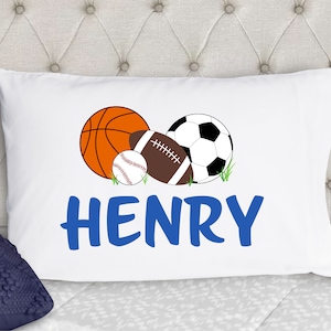 Personalized Boys Pillowcase - Sports Pillow Case - Kids Pillowcase - Pillow Cases