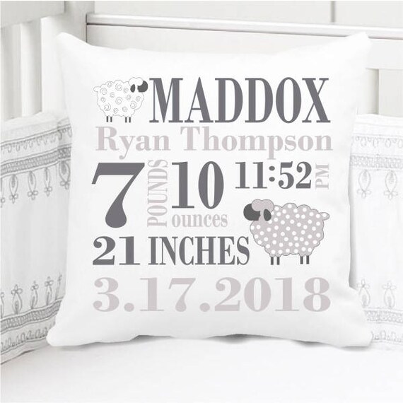 baby announcement pillow