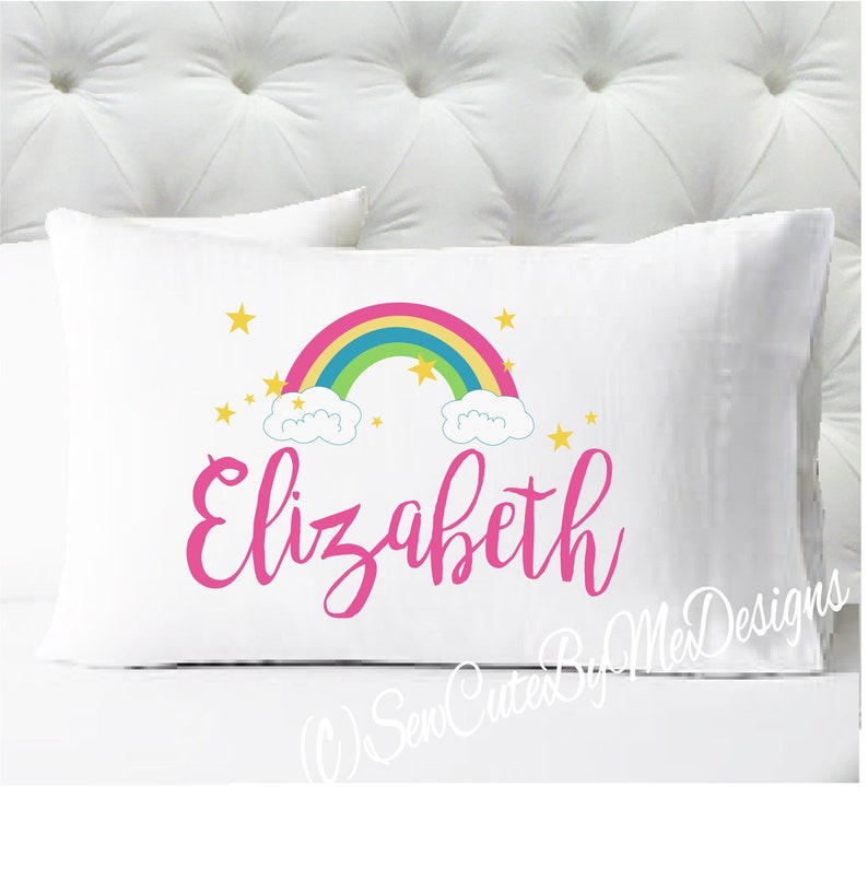 Personalized Girls Pillowcase Rainbow Pillowcase Kids Etsy