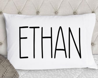 Personalized Boys or Girls Standard Size Pillowcase in your Choice of Color