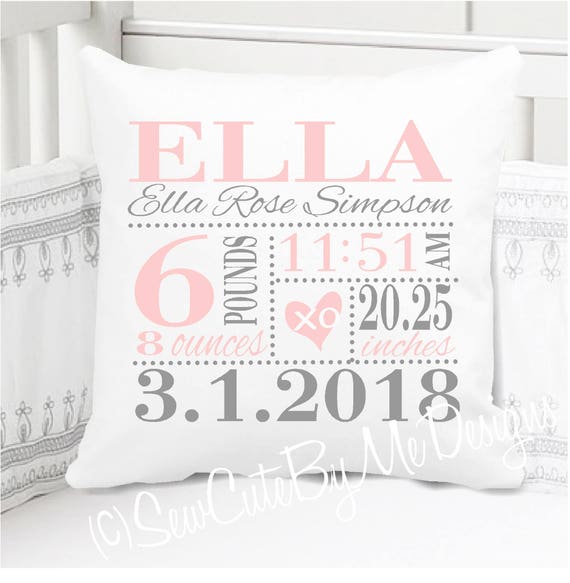 birth announcement pillows