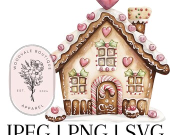 Christmas Gingerbread House PNG JPEG SVG Download Printable Transparent Background