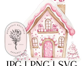 Christmas Gingerbread House PNG JPEG SVG Download Printable Transparent Background