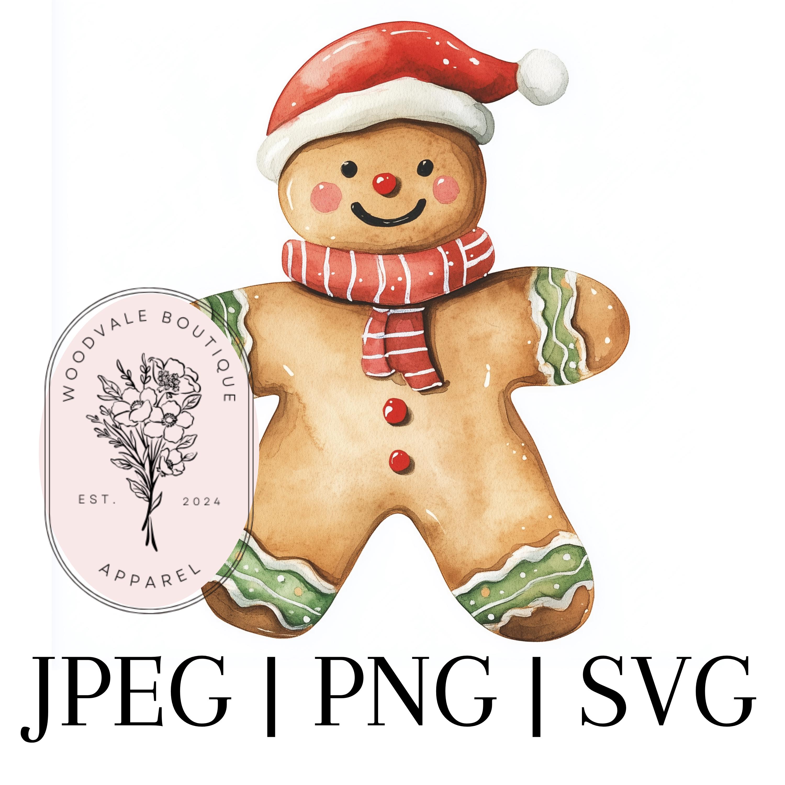Christmas Gingerbread PNG JPEG SVG Download Printable Transparent Background