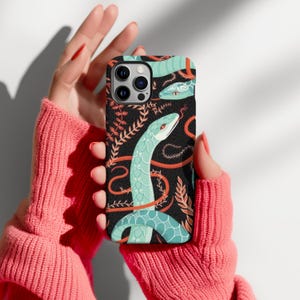 Custodia per telefono Snake Aesthetics Custodia blu Idea regalo per gli amanti degli animali Custodia per telefono Custodia blu Snake Regalata per compleanno o Natale