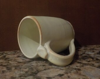 Ceramic Mug  ONE Coffee Cup  Wheel Thrown Stoneware Tea Mug  Creamy Butter Yellow  Mom Dad Holiday Gift  9 ounce Size Ready to Ship  m329