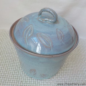 Ceramic Jar  Canister Stoneware Pasta Keeper  Carved Kitchen Storage   Lidded Jar  Gift for Cooks  Ready to Ship  Aqua Blue Green  V728