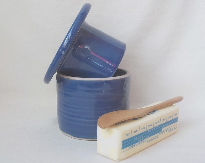 Stoneware Butter Keeper Wheel Thrown Ceramic French Style Crock