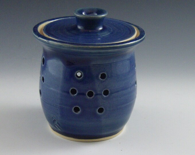 Stoneware / Ceramic / Pottery Garlic Keeper Jar Royal / Etsy