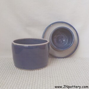 Stoneware Butter Keeper Wheel Thrown Ceramic French Style Crock Handmade Butter Dish Store and Serve Ready to Ship Rich Cobalt Blue s815 image 4