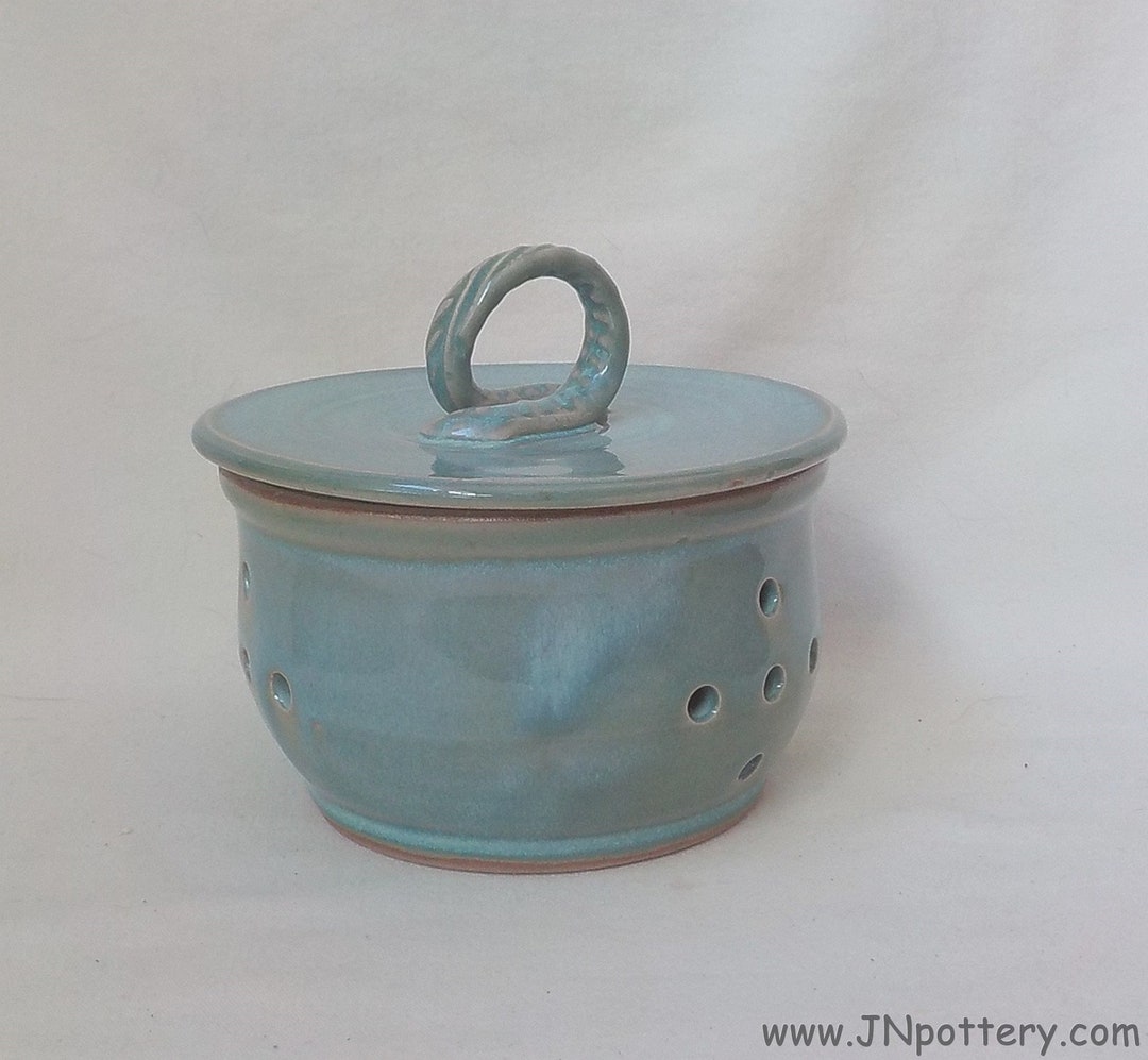 Ceramic Garlic Jar Kitchen Canister Wheel Thrown Pottery Etsy