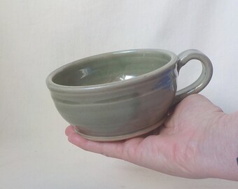 Ceramic Soup Crock  ONE Stoneware Chili Bowl  Handmade Pottery  Latte Mug  Mother's Day  Hostess Gift Item  Olive Green  Ready to Ship  b488