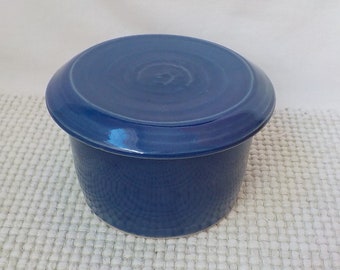 Stoneware Butter Keeper Wheel Thrown Ceramic  French Style Crock  Handmade Butter Dish  Store and Serve  Ready to Ship Rich Cobalt Blue s815