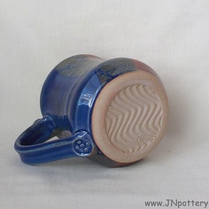 Ceramic Mug Stoneware Coffee Cup Handmade Pottery Medium Size Cup Gift Item Ready to Ship Thumb Rest Iron Red Cobalt Blue m355 image 6