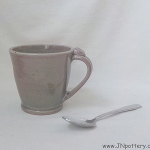 Ceramic Coffee Mug Handmade Stoneware Cup Thumb Rest Oribe Glaze Olive Green Hue Tea Mug Cocoa Cup Gift Item Ready to Ship m386 image 1