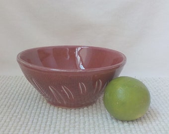 Ceramic Condiment Bowl  Nut Bowl Candy Dish Carved Texture  Handmade Stoneware  Kitchen Prep Bowl  Ready to Ship  Cranberry Red / Gray b514