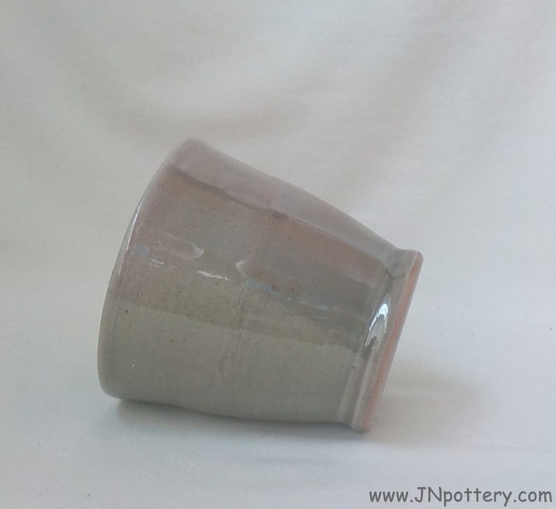 Ceramic Coffee Mug Handmade Stoneware Cup Thumb Rest Oribe Glaze Olive Green Hue Tea Mug Cocoa Cup Gift Item Ready to Ship m386 image 7