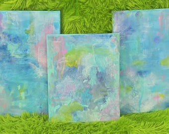 I Dream in Color, Original Acrylic Painting Set, Kid's decor, Colorful Wall Art