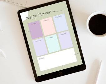 Serene Sky Weekly Printable Digital Planner: Organise Your Days with Calmness and Clarity