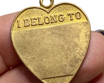 1960s Heart Pet ID Tag, I Belong To Pendant #fp