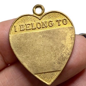 1960s Heart Pet ID Tag, I Belong To Pendant #fp