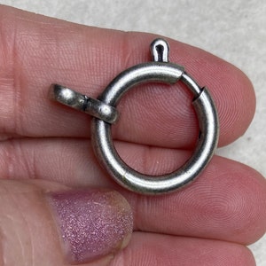 Charm Holder Pendant. Large Spring Ring Clasp Silver Tone Vintage NOS. Bolt Ring