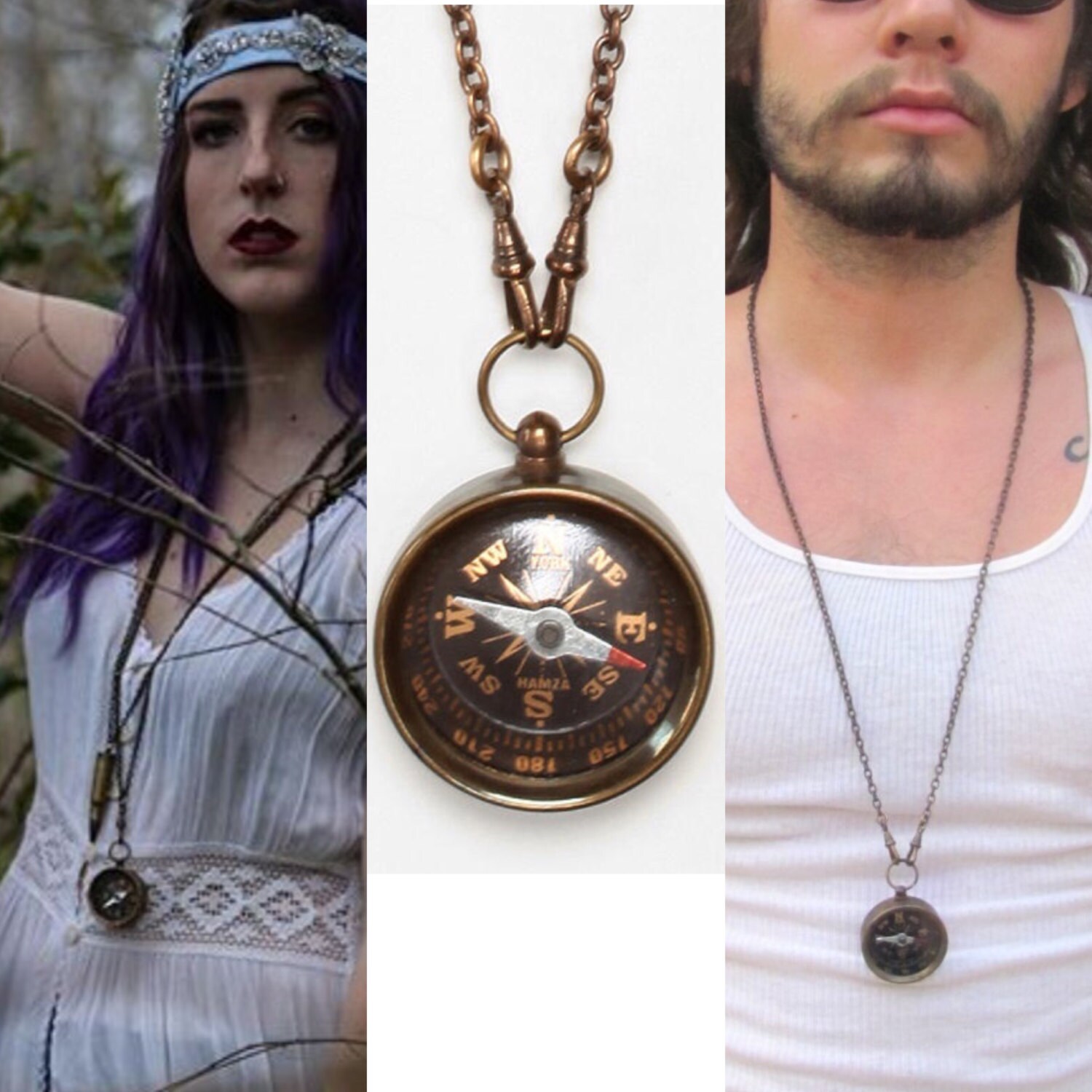 Working Compass Necklace BULK OPTIONS Brass compass pendant Etsy