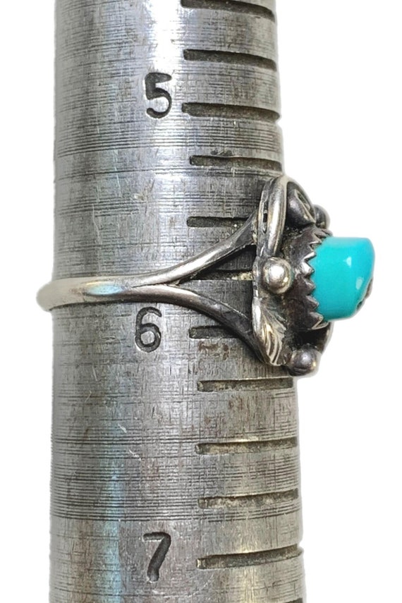 Old Pawn Sterling and Turquoise Ring, Sz 5 3/4, LA - image 3