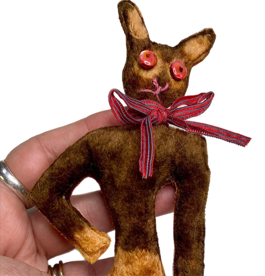 Weird Rabbit Velvet Plush Art Doll, Hand-stitched Oddity Collectible ...