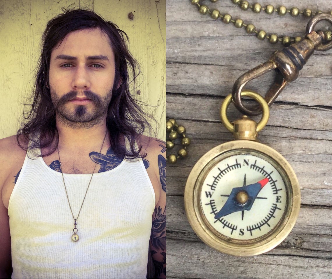 Working Compass Necklace w bronze ball chain BULK OPTIONS Etsy