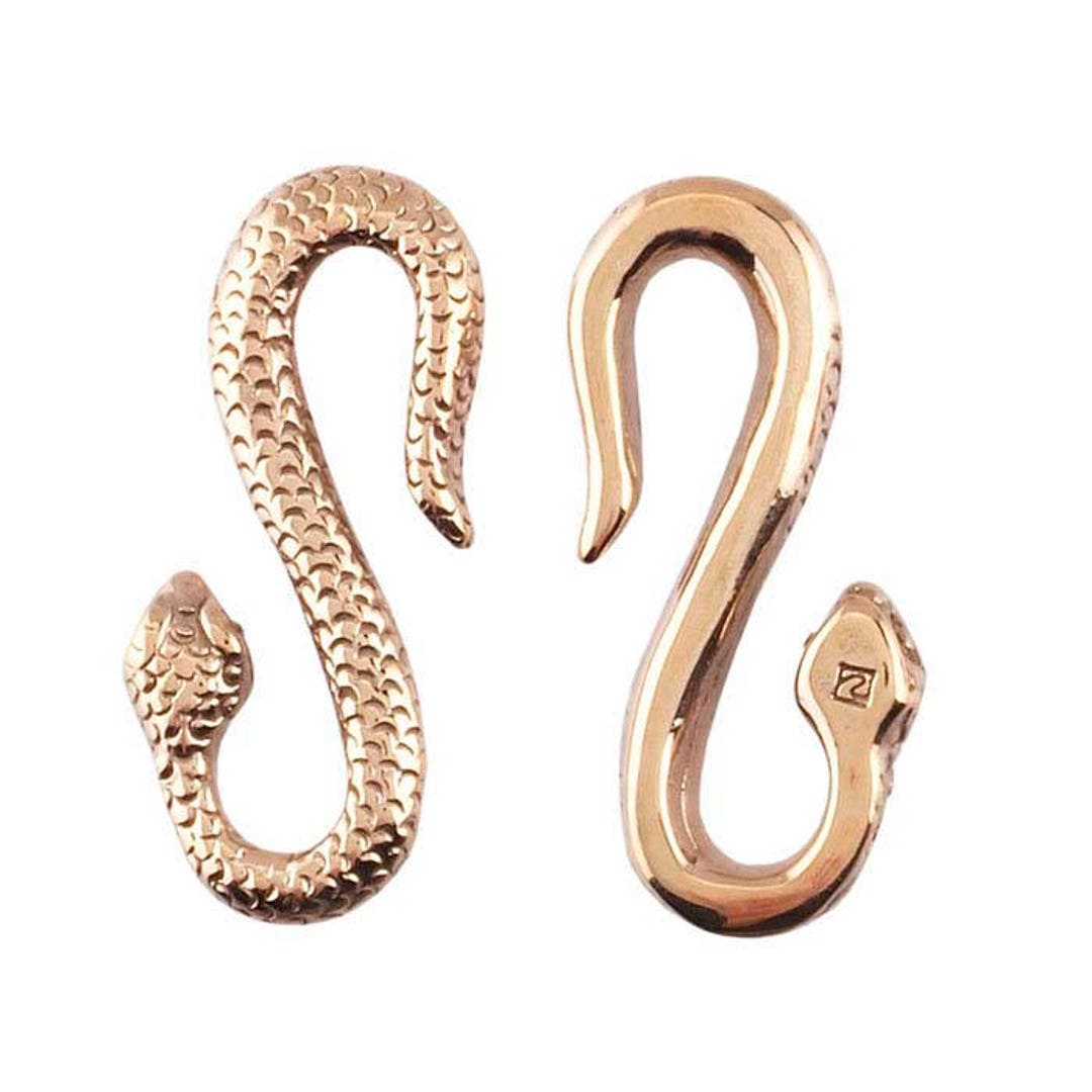 2 Gold Snake Clasp / Connector/ Extender/ S Hook Victorian Repro Cast ...