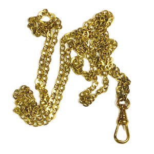 Charm Holder Necklace. Lanyard. Delicate Chain 29", Antique Swivel Clip image 1