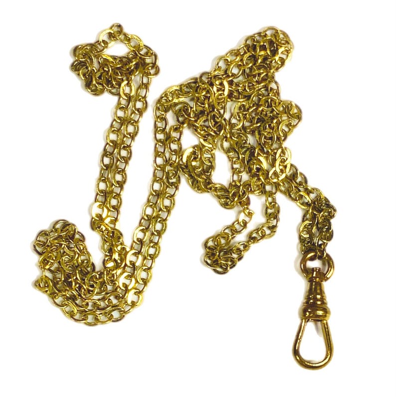 Charm Holder Necklace. Lanyard. Delicate Chain 29", Antique Swivel Clip image 1