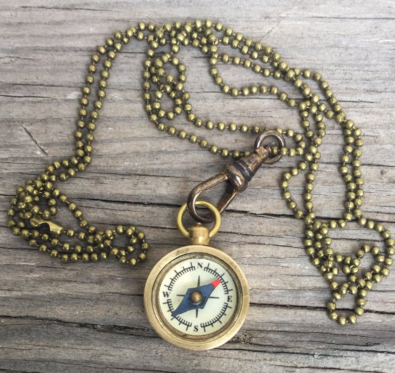 Working Compass Necklace w bronze ball chain BULK OPTIONS Etsy