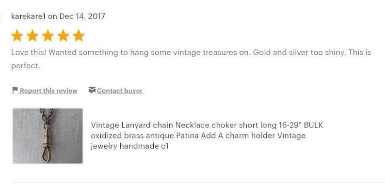 May include: A brass chain necklace with a vintage-style clasp. The chain is oxidized and has a patina finish. The necklace is 16-29 inches long.