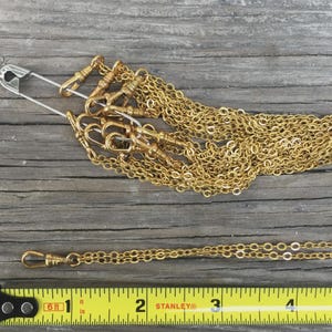 Charm Holder Necklace. Lanyard. Delicate Chain 29", Antique Swivel Clip image 4